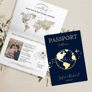 Boda de destino Mundo Globo Pasaporte Moderno