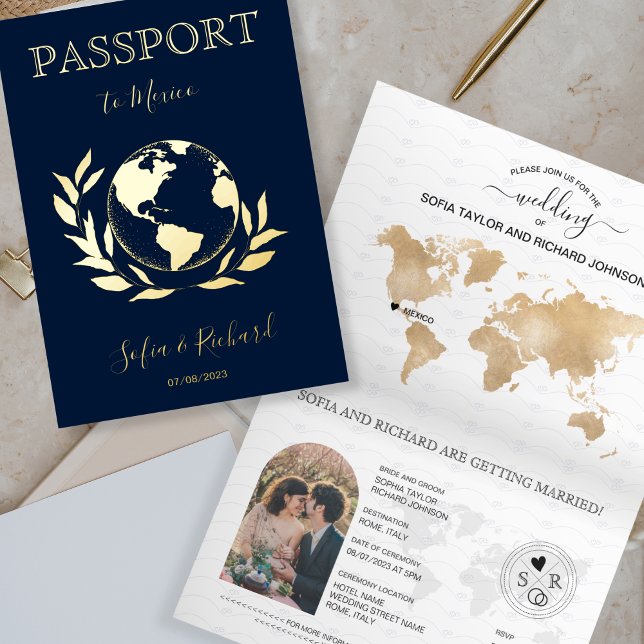 Boda De Destino Mundo Globo Pasaporte Moderno Fo (Subido por el creador)