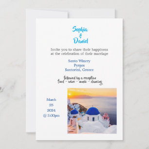 Boda de destino - Santorini, Invitación a Grecia
