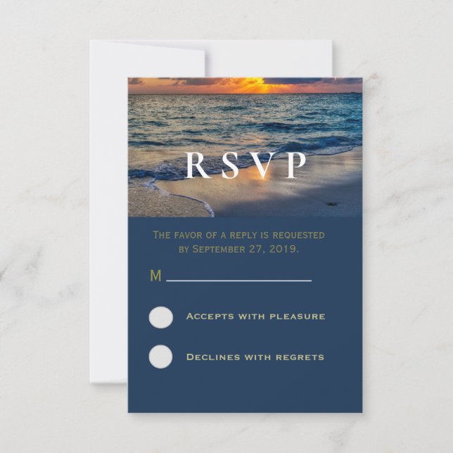 Boda de destino Sunny Skies Boda Tarjeta RSVP (Anverso)