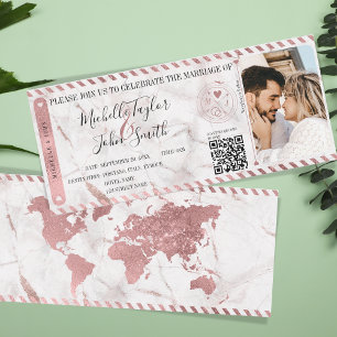 Boda de Destino Tarjeta De Embarque De Oro Código