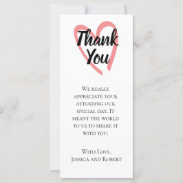 Boda de diseño cardiaco nota de agradecimiento