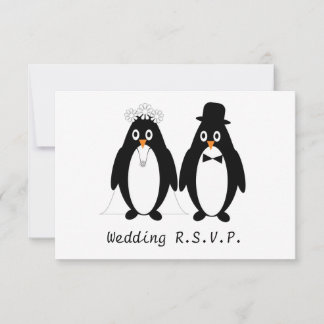 Boda de diseño de pingüino RSVP
