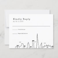 Boda de Dubai | Estilizada línea aérea urbana RSVP