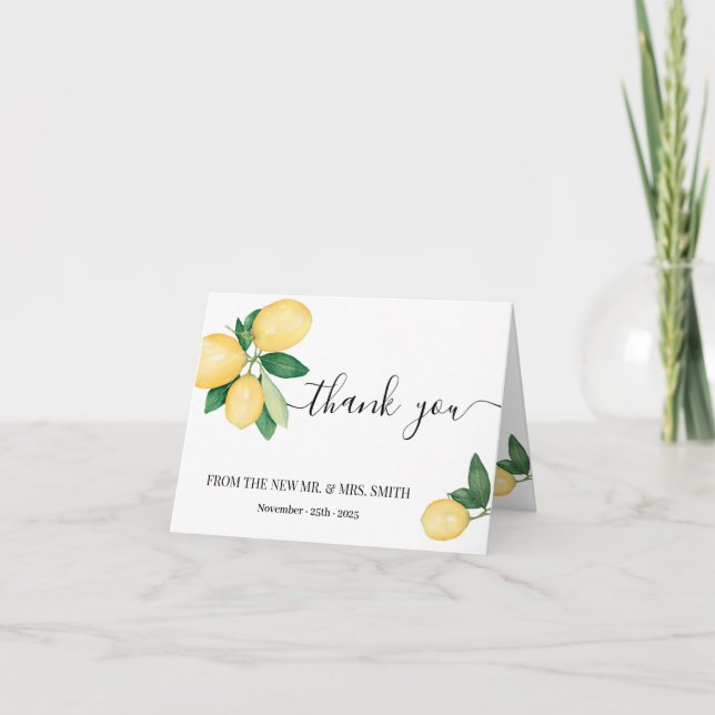 Boda de ducha de novia Lemons con tarjeta doblado (Anverso)
