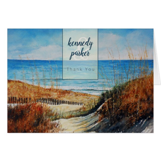 Boda De Dunas De Arena Y Playa | Gracias (Anverso (Horizontal))