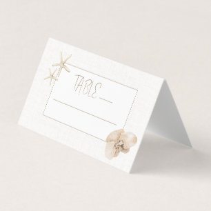 Boda de elegancia costera Número de mesa Tarjeta d