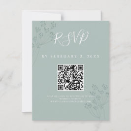 Boda de elegantes verdes Código QR RSVP