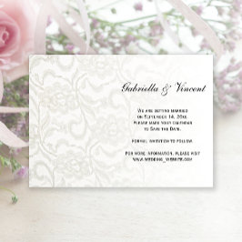 Boda de encaje blanca Guardar la Invitación de fec