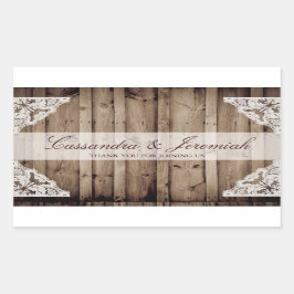 Boda de encaje blanco antiguo Pegatina de botella