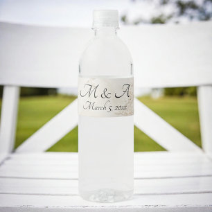 Boda de encaje bordado Etiquetas de botellas de ag