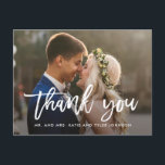 Boda de encanto cepillado Gracias tarjeta postal<br><div class="desc">Enviar tu nota de agradecimiento será una brisa con esta moda y elegante postal de agradecimiento. Visite nuestra sala de exposición de diseños en WWW.BERRYBERRYSWEET.COM</div>