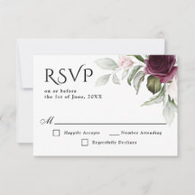 Boda de Encanto Floral Rosa y Pluma RSVP