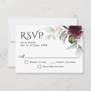 Boda de Encanto Floral Rosa y Pluma RSVP