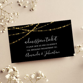 Boda de entradas de admisión luces de oro blanco n