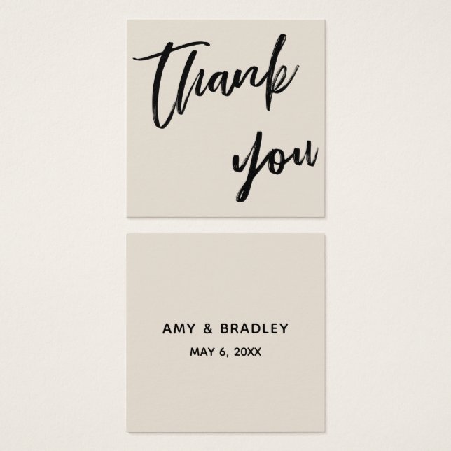 Boda De Escritura A Mano Casual Gracias Favor De C (Anverso y reverso)