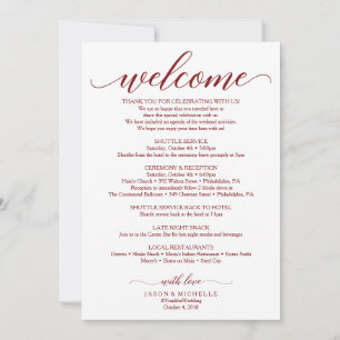 Boda de escritura burdeos Itinerario - Bienvenida