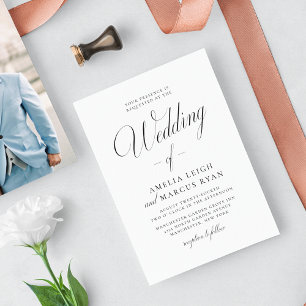 Boda de escritura de elegancia vintage Invitación 