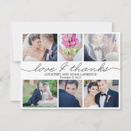 Boda de escritura encantadora foto gracias tarjeta