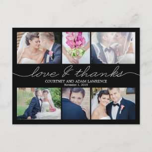 Boda de escritura encantadora Tarjeta de agradecim