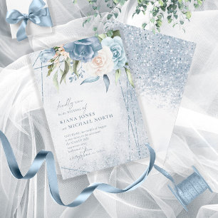 Boda de espárragos florales Dusty Blue ID889