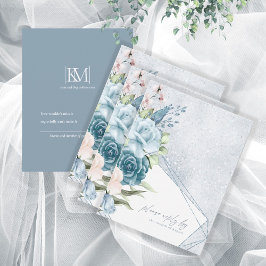 Boda de espárragos florales RSVP Dusty Blue ID889