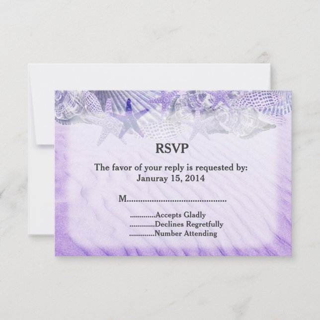 Boda de estrella de mar RSVP concha1 (Anverso)