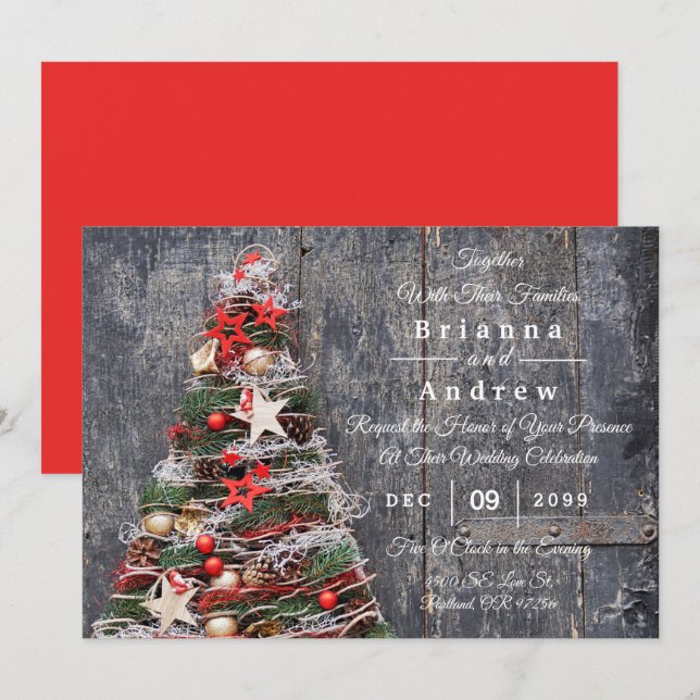 Boda de Estrellas de Árboles de Navidad en el País (Anverso / Reverso)