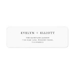 Boda de etiqueta de dirección de devolución