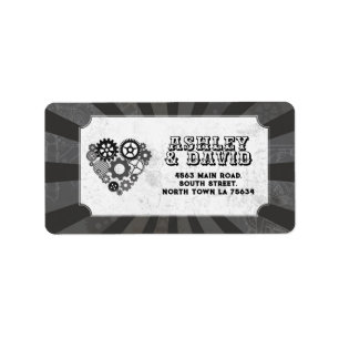 Boda de etiqueta de dirección de retorno Boda Stea