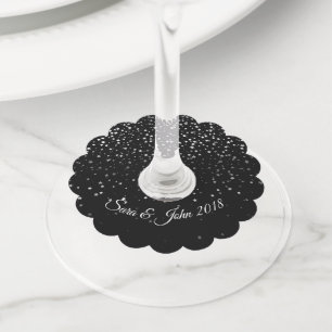 Boda de etiquetas de vidrio de vino