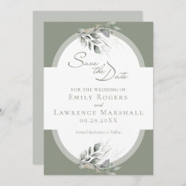 Boda de eucalipto verde sabio Guardar la tarjeta d