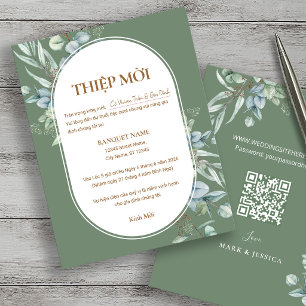 Boda de Eucalipto Vietnamita Tarjeta de Invitación
