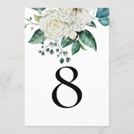 Boda de Eucalyptus blanco Florals Número de tabla