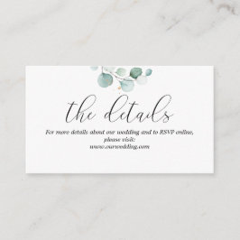 Boda de Eucalyptus Detalles de la Tarjeta de Aloja