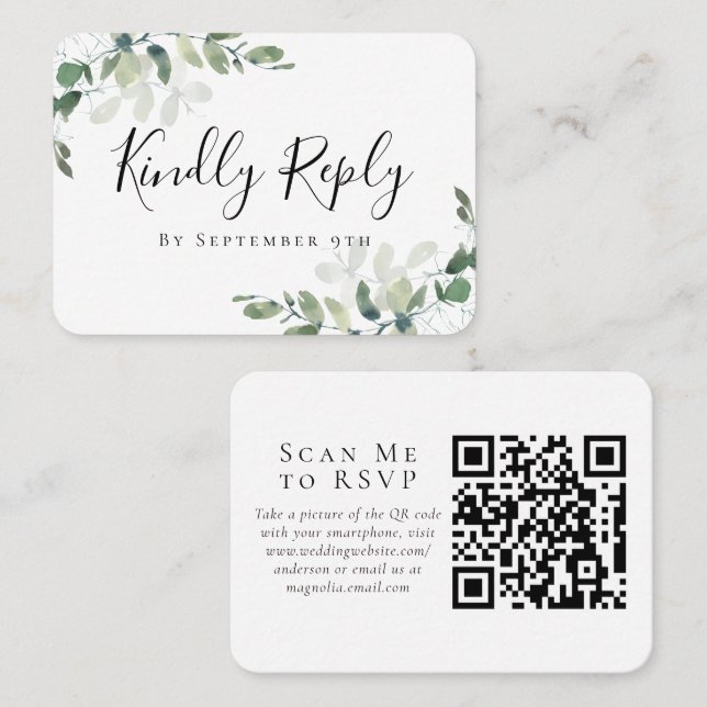 Boda de Eucalyptus Página Web Código QR Tarjeta RS (Anverso / Reverso)