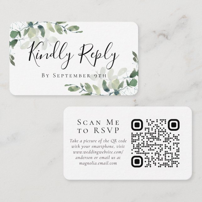 Boda de Eucalyptus Página Web Código QR Tarjeta RS (Anverso / Reverso)