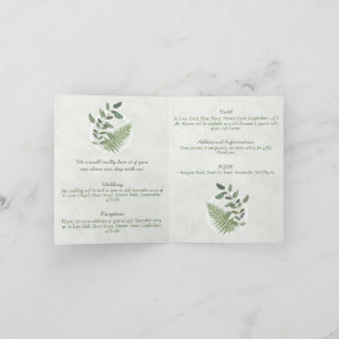 Boda de Eucalyptus y Fern Rings Invitación