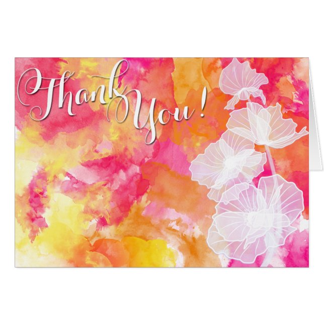 BODA DE FIERY SUNSET WATERCOLOR HOLLYHOCK (Anverso (Horizontal))