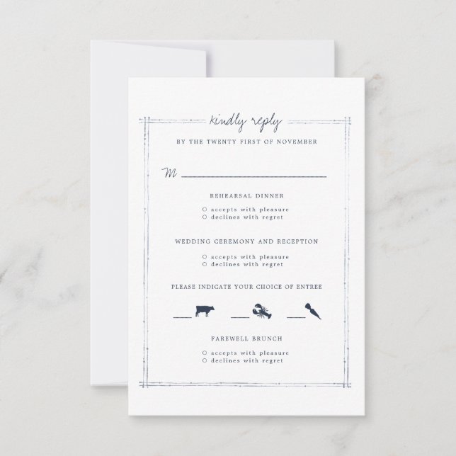 Boda de fin de semana | Tarjeta RSVP combinada (Anverso)
