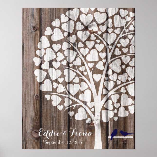 boda de firma libro de visitas árbol de aves de la (Frente)