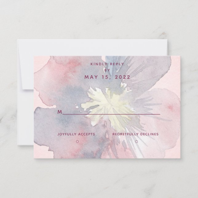 Boda de Flor Ever No Comida Elección Tarjeta RSVP (Anverso)