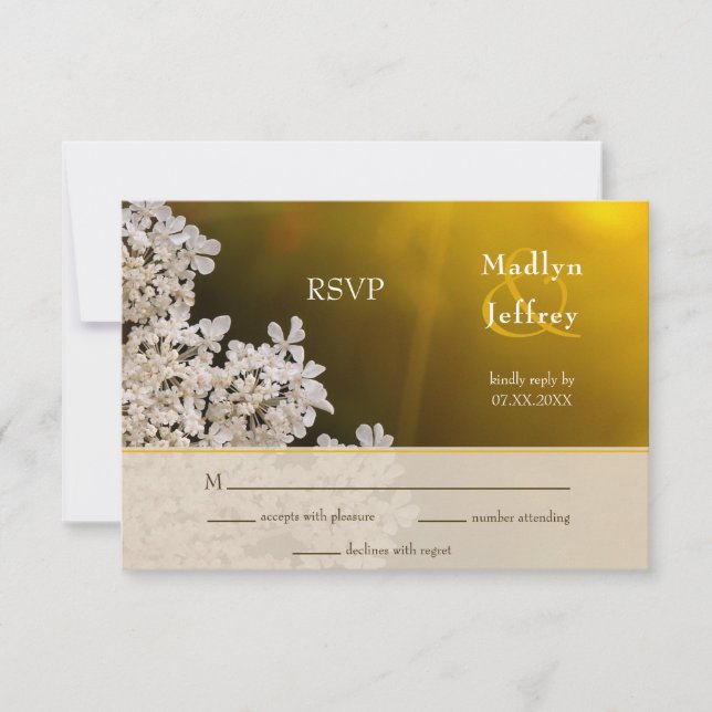 Boda de flor silvestre de verano de Reina Ana RSVP (Anverso)