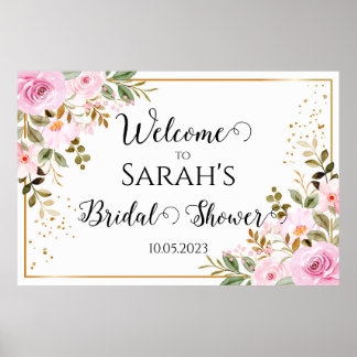 Boda de flores bienvenida impresión poster