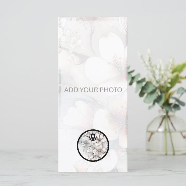 Boda de flores de cerezo Invitación fotográfica Có (Anverso de pie)