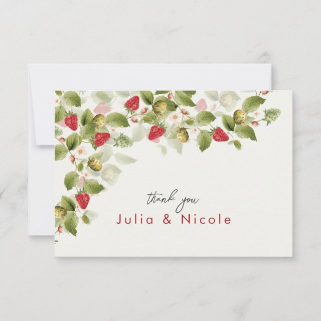 Boda de flores de fresa silvestres de dulce rojo (Anverso)