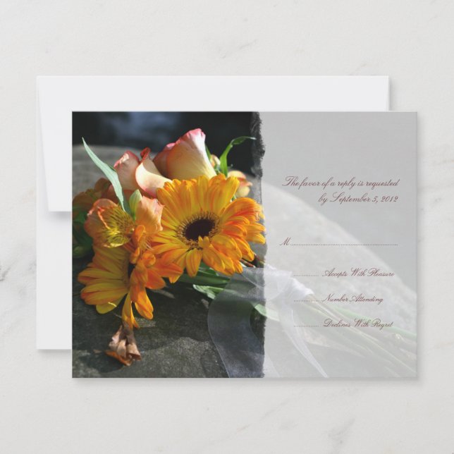 Boda de flores de margarita amarilla RSVP (Anverso)