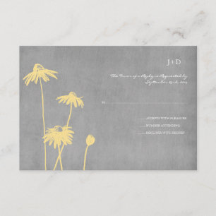 Boda de flores de Moda amarilla y gris RSVP