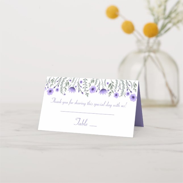 Boda de Flores de Tarjeta Purple Escort Gracias (Anverso)