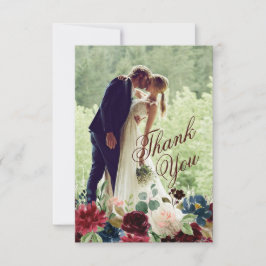 Boda de Flores Inglesas Borgoña y Azul Gracias